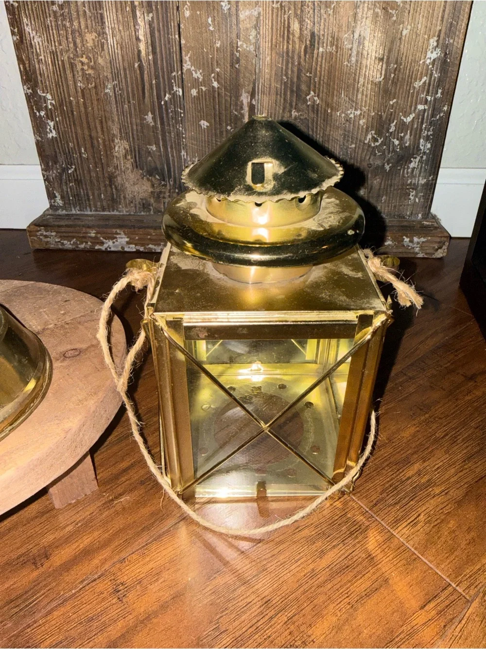 Ship Lantern Nautical Brass Color Oil Lamp 9 In Tall
